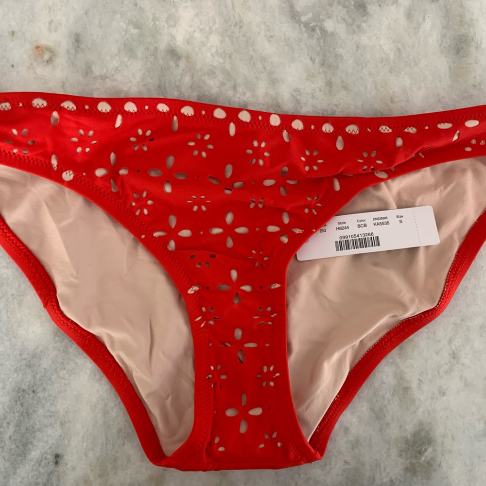 NWT JCrew red bikini bottoms.
